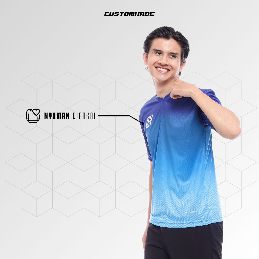 CustomHade Baju Jersey Lari Grandeur Running Premium Series Pria Lengan Pendek Exclusive Anti UV