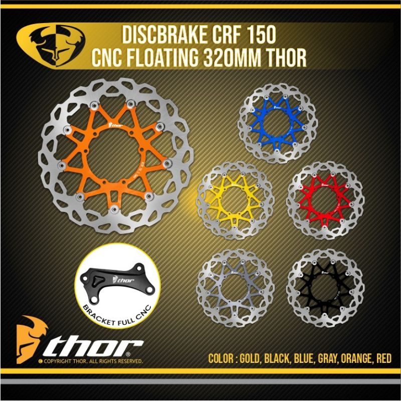 Discbrake Piringan Cakram Depan KLX150 CRF150 WR155 Uk320mm CNC Floating Thor