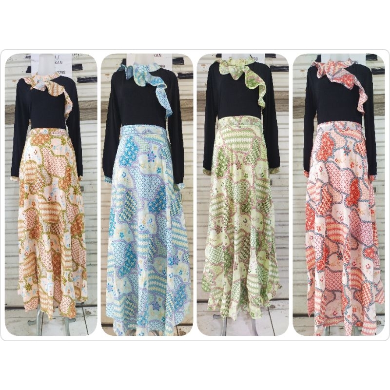 Gamis batik rempel / gamis lebaran 2025 / gamis batik 2025 / gamis premium