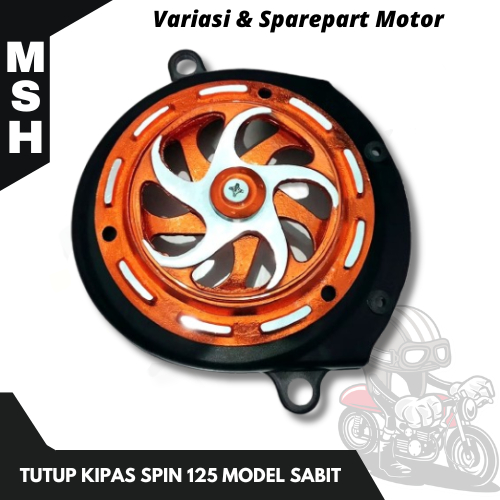Tutup Kipas Spin 125 Cover Kipas Skywave Skydrive Hayate Set Spinner Motif Sabit Orange