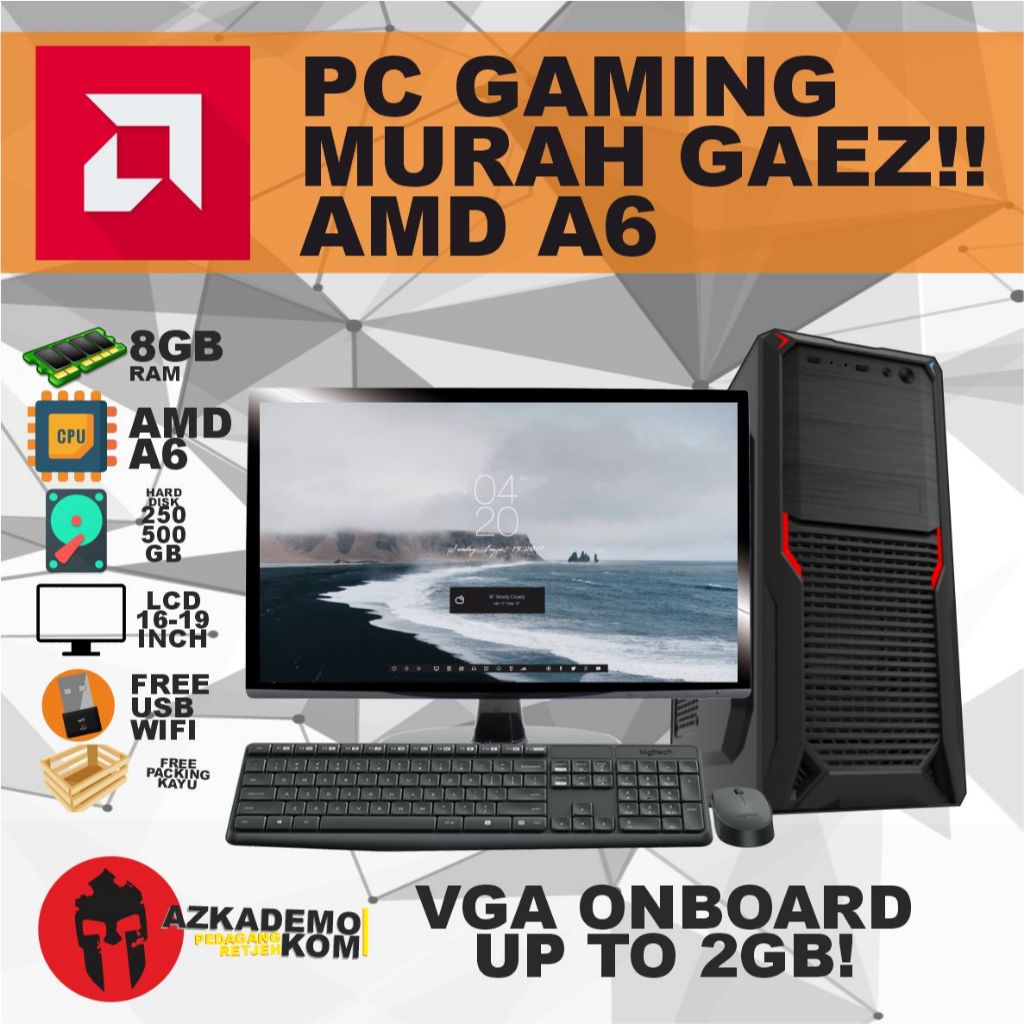 1 SET PC GAMING AMD A6/A8 MURAH GAN
