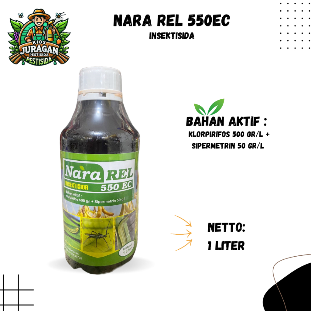 Insektisida Nararel /Nara rel 550 EC 1Liter ulat grayak untuk tanaman padi bawang merah ulat kaper