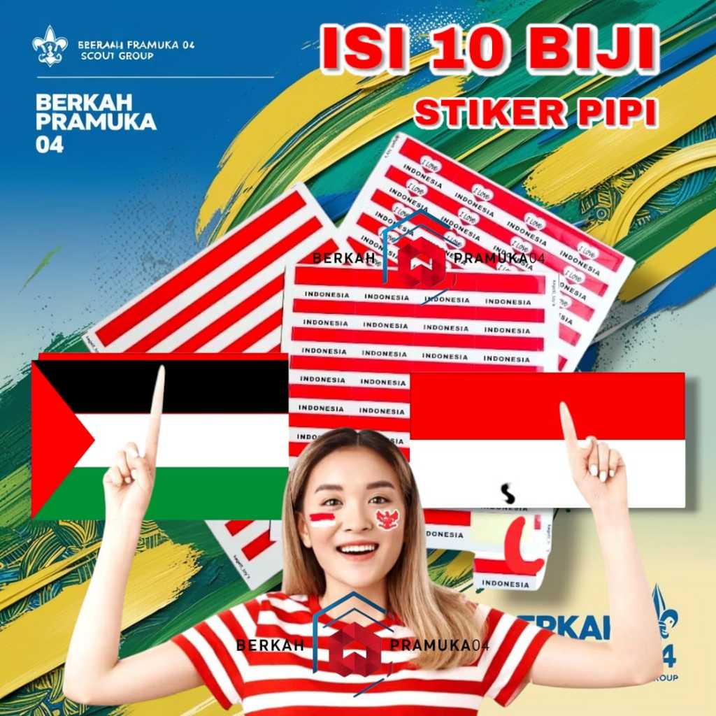 

Stiker pipi merah putih isi 10 biji
