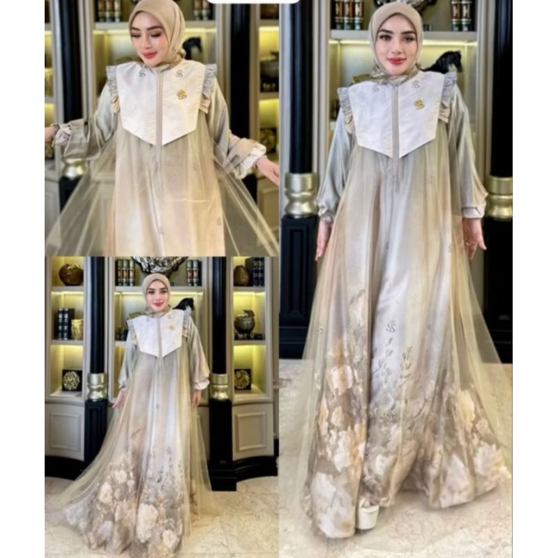 REEEAAADDDYYYYY NEWWWW GAMIS BUNGA MAWAR SET HIJAB ORIGINAL BY SHEILA SAUKIA