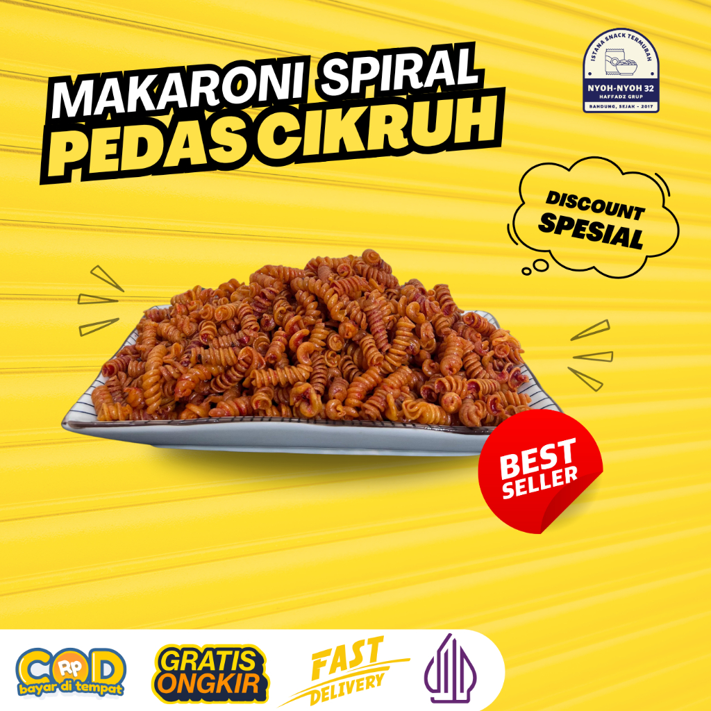 

Makaroni SPIRAL Pedas Daun Jeruk 250gr 500gr 1Kg Snack Kiloan Cemilan Grosir