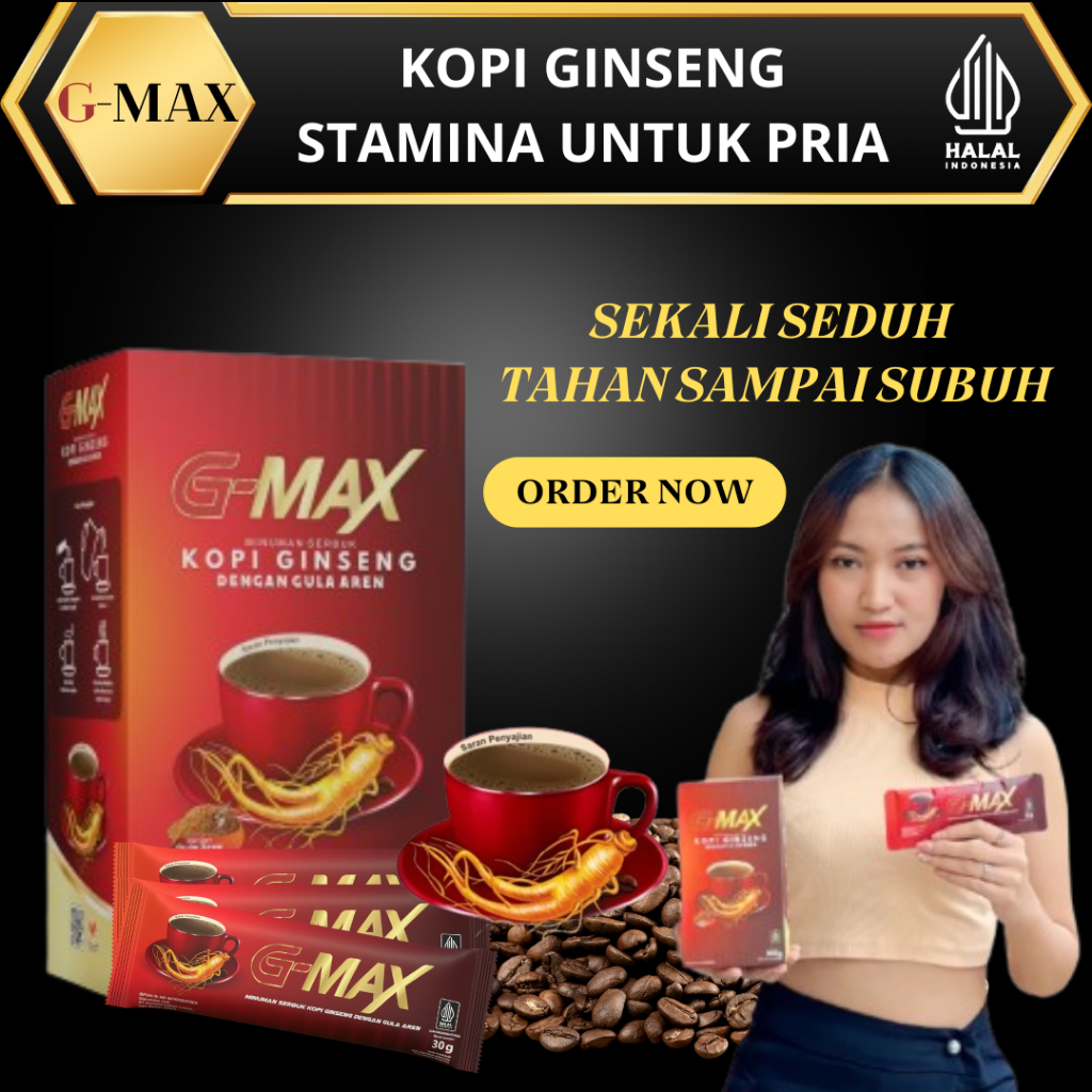 

Kopi Herbal Stamina Untuk Pria GMAX Kopi Ginseng Gula Aren 100% ORIGINAL BPOM