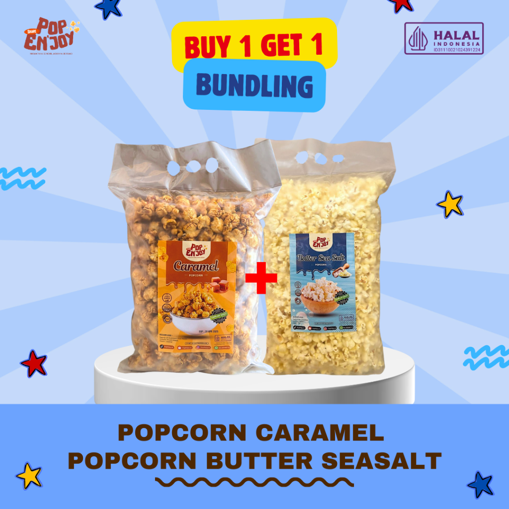 

[BUY 1 GET 1] POPCORN BUNDLING - PopENjoy | Makanan Manis Crispy Popcorn Snack Jagung | Cemilan Anak