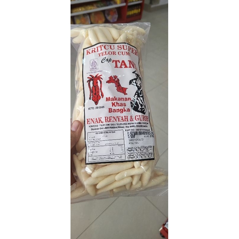 

Kritcu/Kerupuk/Kemplang Super Telor Cumi Bangka Cap TANI 250gr