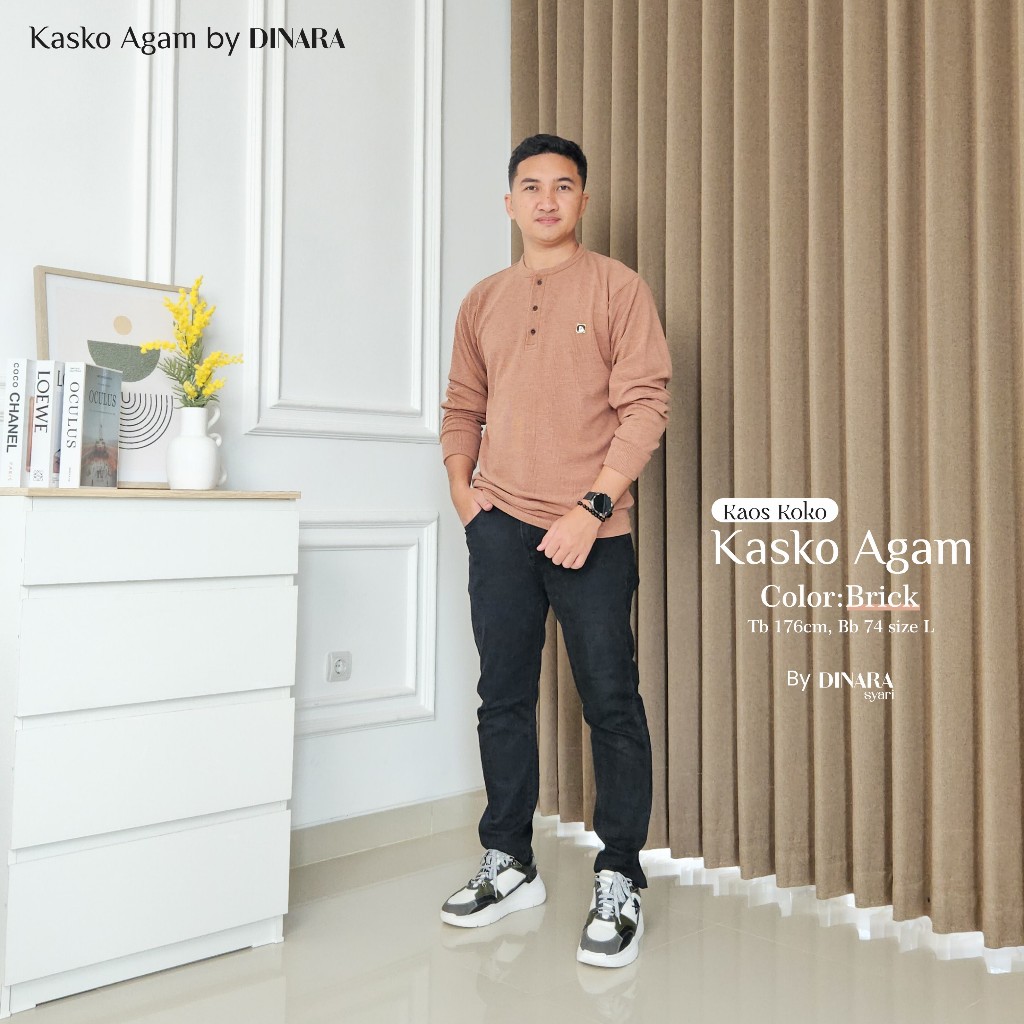 Kaos Koko Kasko Knit Agam Lengan Panjang