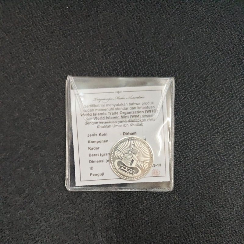 WAKALA INDUK NUSANTARA 1 DIRHAM SERTIFIKAT SILVER