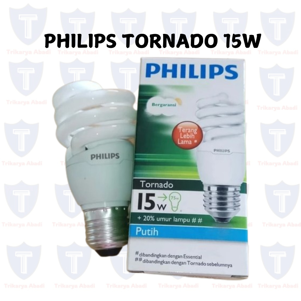 PHILIPS LAMPU TORNADO 15 WATT PUTIH