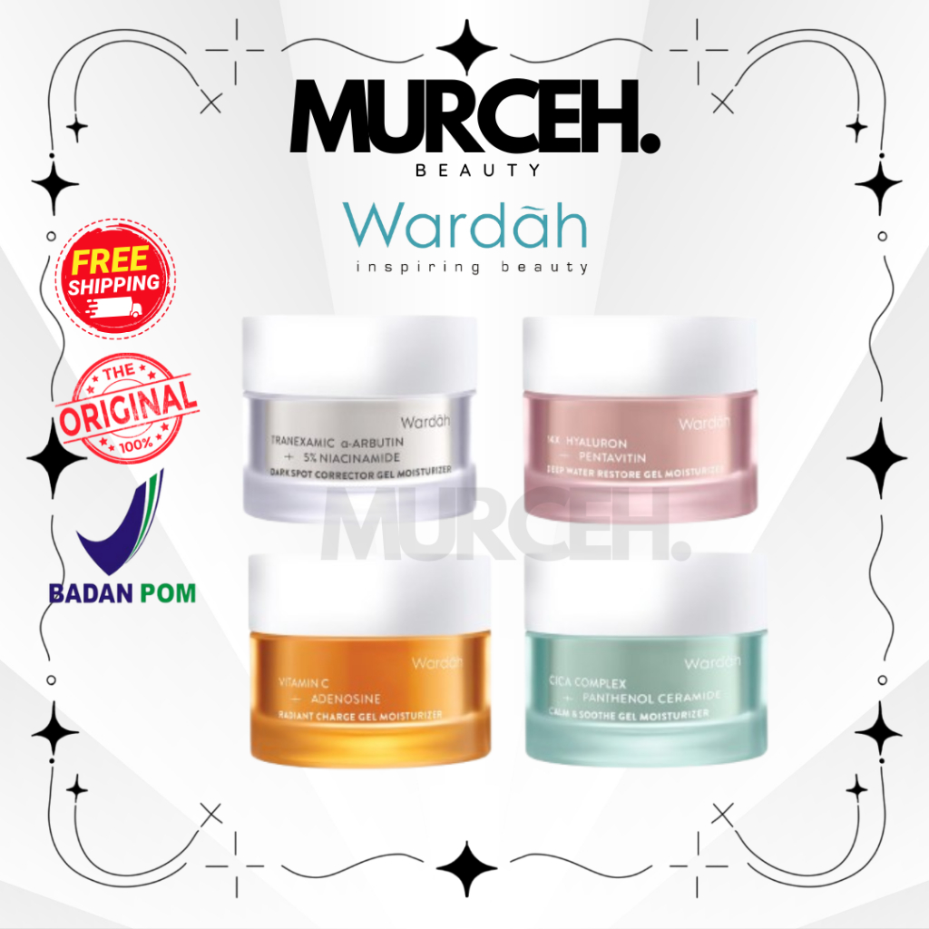 [MURCEH]  Wardah Gel Moisturizer Series 30 g | Tranexamic Cica Hyaluron Vit C | Pelembab wajah muka 