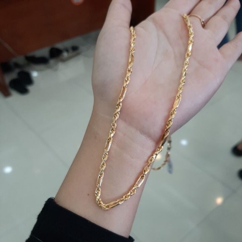 kalung tambang variasi emas asli kadar 375