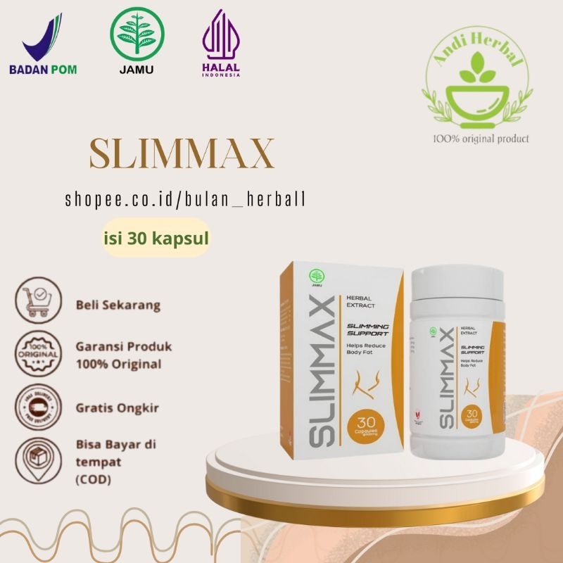 SLIMMAX Asli Obat Herbal Pelangsing Badan Perut Buncit Terbaik Diet Cepat Aman Slimmax Original