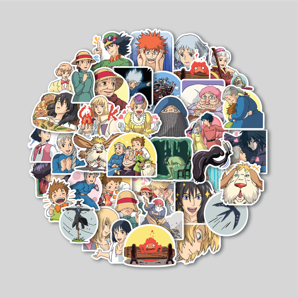 

STICKER PACK HOWL'S MOVING CASTLE | STIKER TUMBLER LAPTOP | STIKER KOPER HELM
