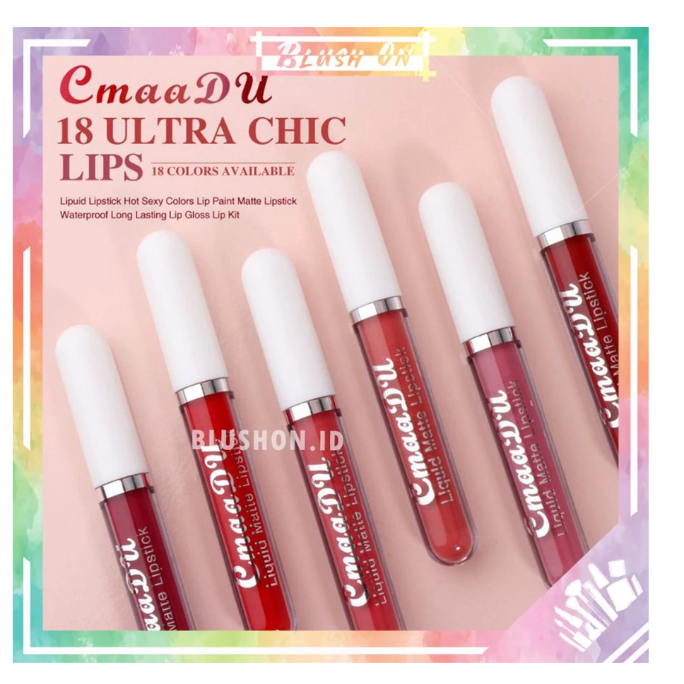 ORIGINAL CMAADU Liquid Matte Lipstick Lipstik Cmaadu Liptint Lipcream Lip Balm Lip Gloss 18 COLORS W