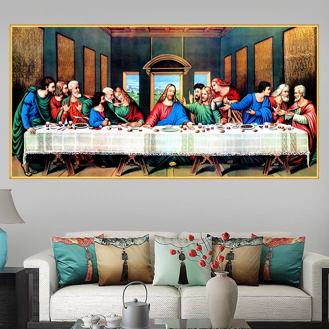 5D Diamond Painting Lukisan Porcelain Model The Last Supper Perjamuan Kudus Mewah & Sakral