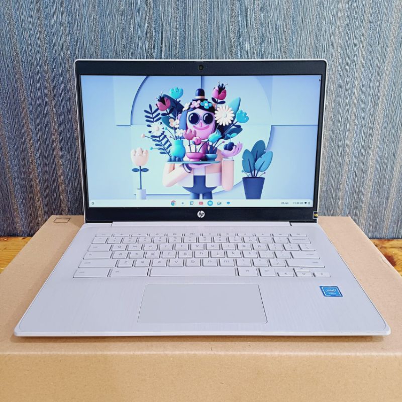 Laptop HP ChromeBook 14a-NE0031DX, Seri Baru, Super Slim, Cantik, Like New, Lengkap, Silver