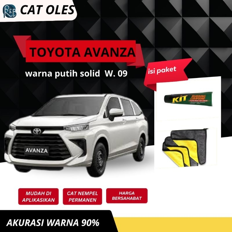 CAT OLES TOYOTA AVANZA WARNA PUTIH SOLID KODE:W.09