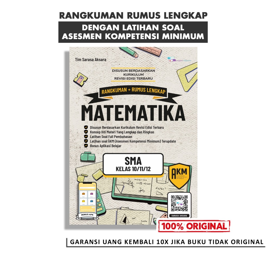 Buku Rumus Matematika SMA MA Kelas 10 11 12 Kumpulan Rangkuman lengkap