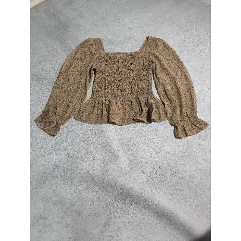 Korean Chiffon Blouse with Floral Motif