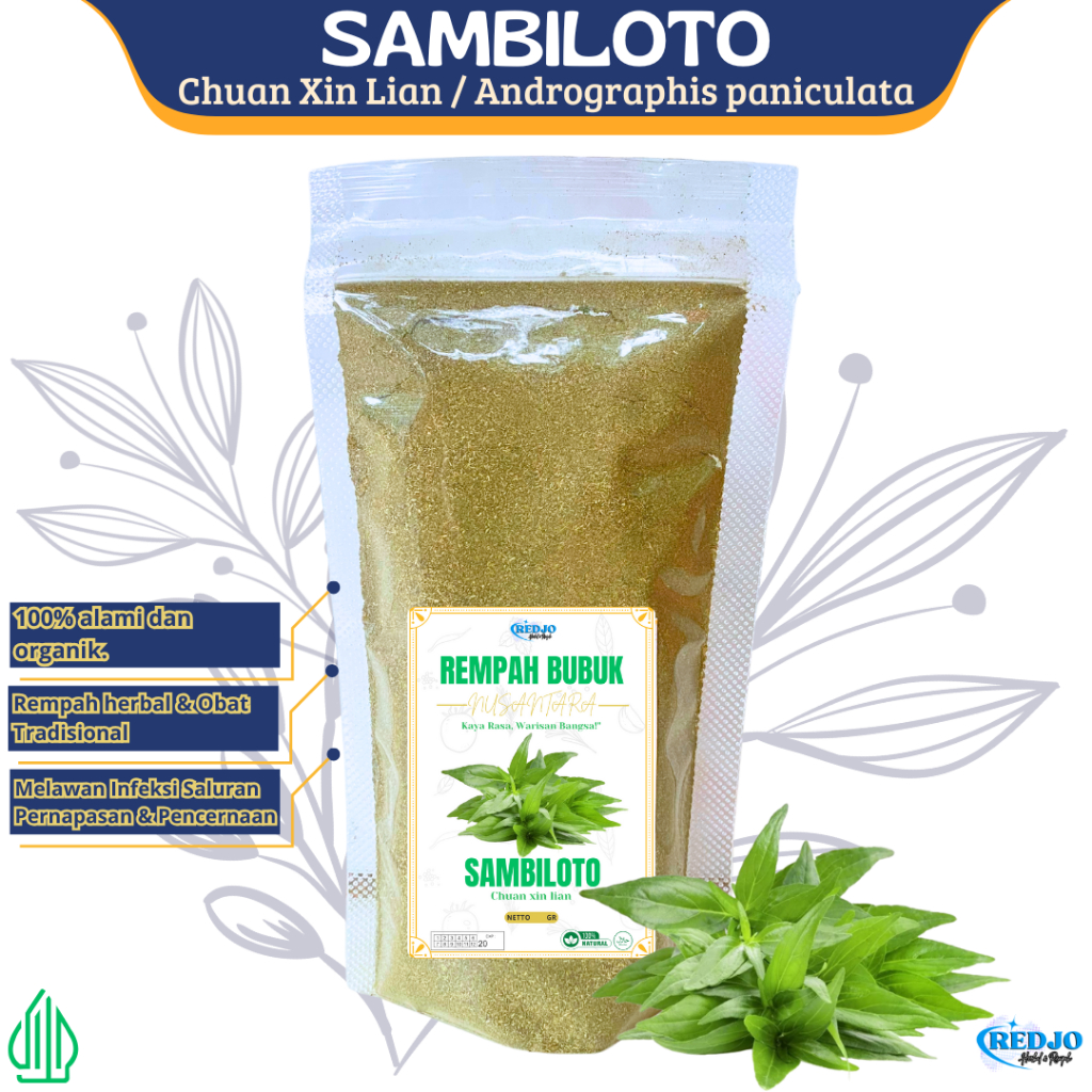 

100gr Sambiloto Bubuk Organik Alami Murni Tanpa Campuran Andrographis paniculata Chuan Xin Lian