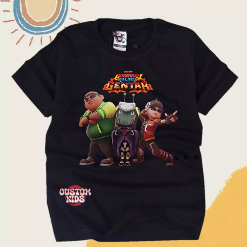 (FREE NAMA) BAJU ANAK KAOS ANAK BOBOIBOY GALAKSI GENTAR ADUDU GOPAL