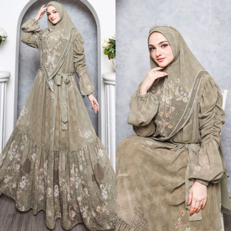 ZALVA SERIES BY HUMAIRA GAMIS SYARI SET KHIMAR TERBARU