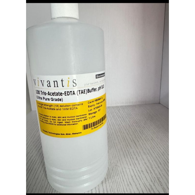 Vivantis 10 x TAE Buffer pH 8.0 (Ultra Pure Grade ) PB940-1L Botol isi Cairan