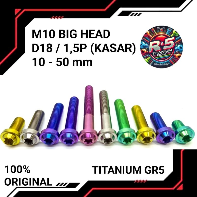 BAUT M10 BIG HEAD KASAR (1,5P) TITANIUM GR5 (DRAT 14)