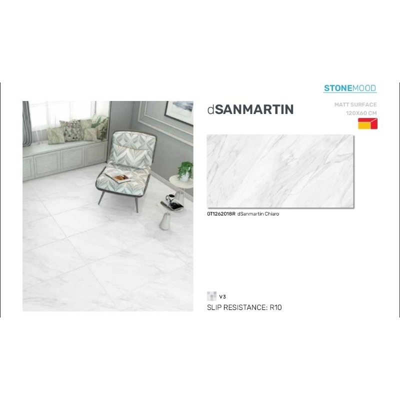 Roman Granit dSanmartin 120x60 matt surface granit lantai dinding tembok outdoor indoor motif marble