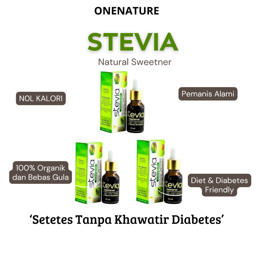 

Paket Hemat 3 Pcs Stevia Sweetener Stefia Gula Cair Non Kalori Pemanis Alami