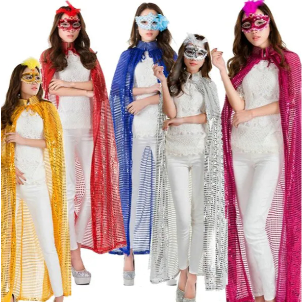 Jubah Payet Kostum Pesta Wanita Cosplay Halloween Dewasa