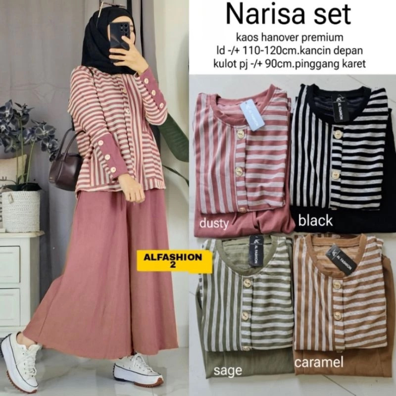 Narisa set kulot / setelan kulot / pakaian wanita kekinian / baju muslim / gamis wanita terbaru
