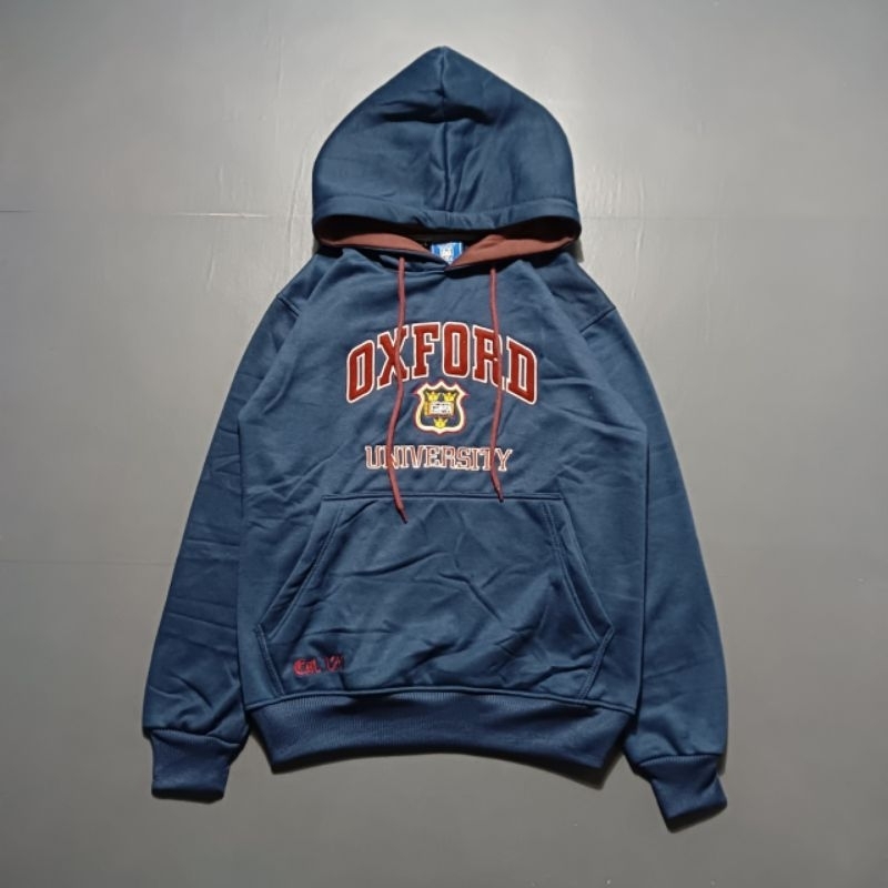 HOODIE OXFORD UNIVERSITY EMBROID NAVY BLUE