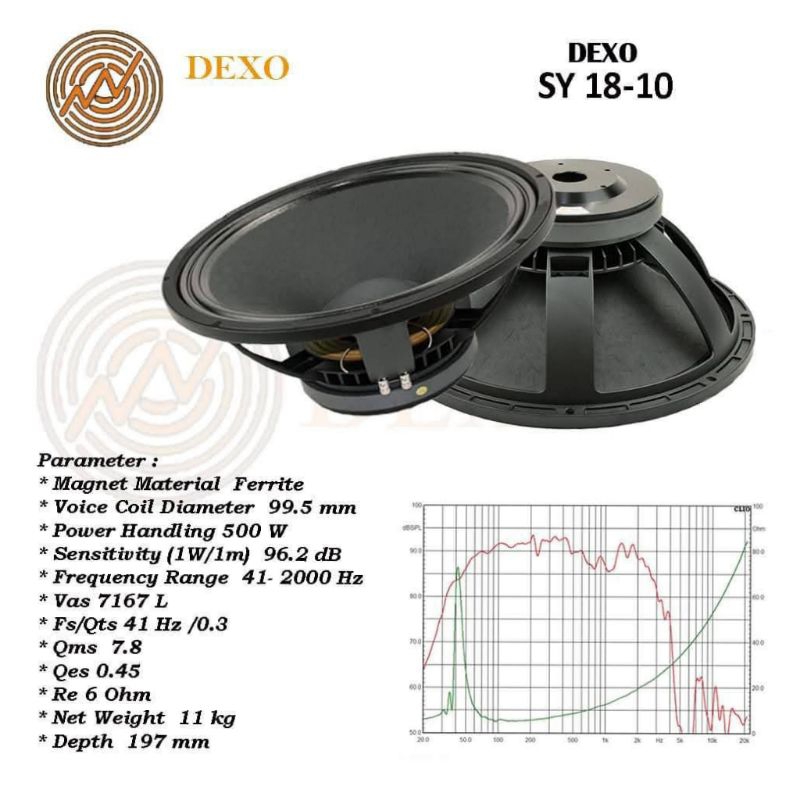 Speaker 18 inch Dexo SY18-10 Original Speaker Dexo 18 inch SY 18-10