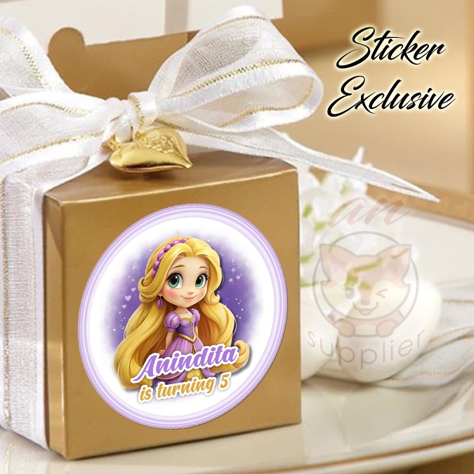 

50 STIKER / STICKER RAPUNZEL 2-3 UTK BAG / BENTO / SOUVENIR ULTAH ULANG TAHUN