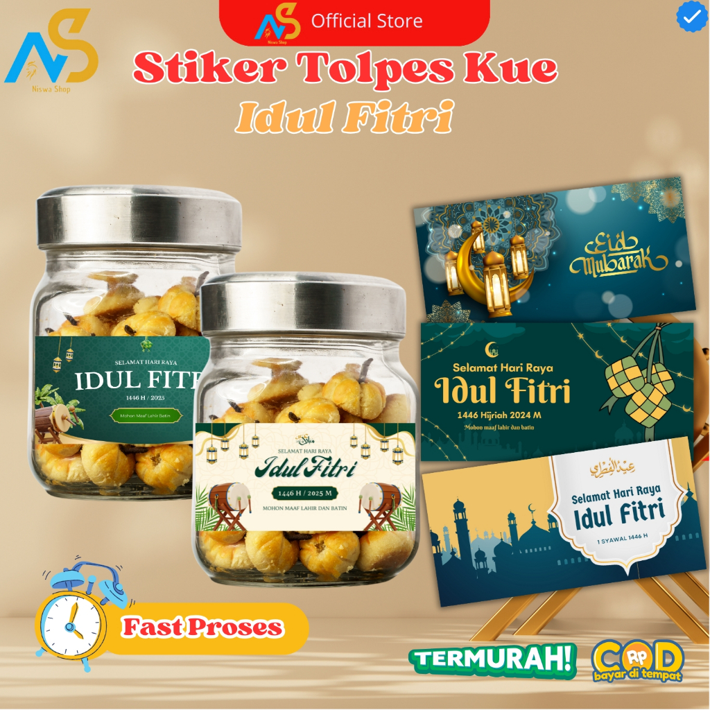 

[PER PCS] - Stiker Persegi Panjang Idul Fitri - Sticker Toples - Stiker Kemasan Parcel - Sticker Hampers - Stiker Toples Idul Fitri 3 Ukuran - Premium Kuality