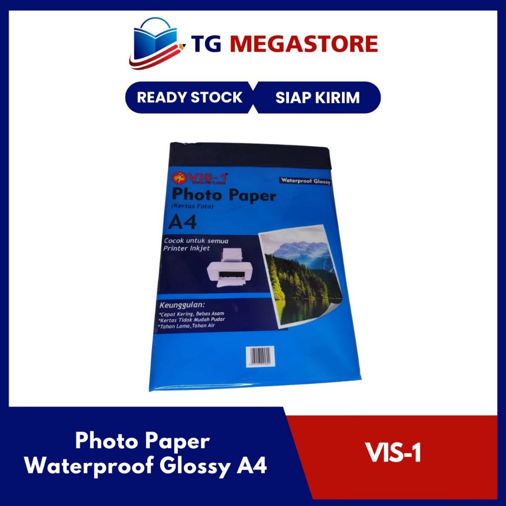 

VIS-1 Photo Paper Waterproof Glossy Uk. A4 ( 210 gsm )