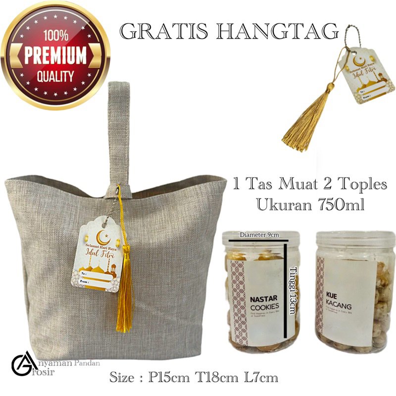 

Tas HAMPERS KAIN KV GRATIS HANGTAG 1 TAS MUAT 2 TOPLES 750ml tas parcel goodiebag souvenir gift lebaran idul fitri imlek natal