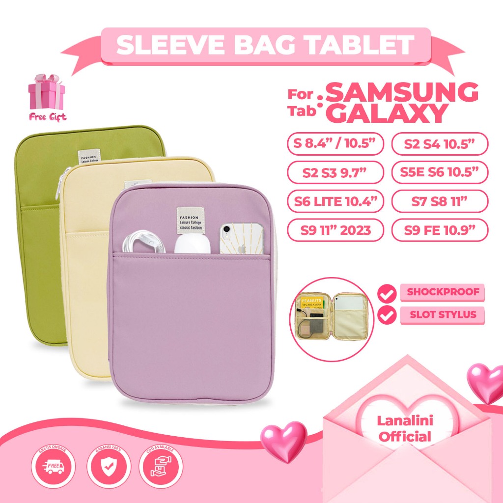 Tas Casing Tab Samsung Galaxy Tab S S2 S3 S4 S5E S6 Lite S7 S8 S9 S9+ Plus + FE 2023 A6 7 10.1 A7 Li