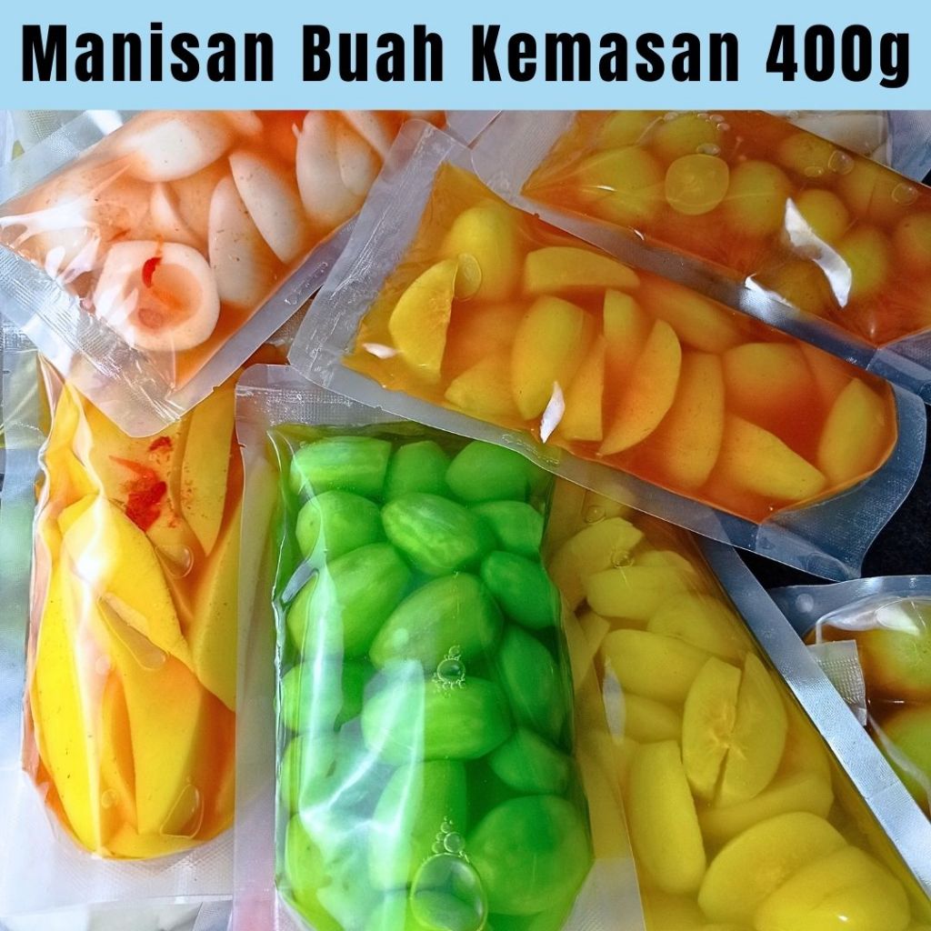 

Manisan Buah Kemasan 400g asinan buah cianjur asli salak mangga kedondong bengkuang anggur bogor