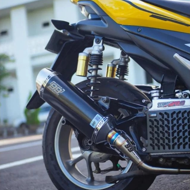 Knalpot racing Aerox Nmax Pcx Adv Fullsystem Original 99 Racing Suara Ngebas Bulat Inlet 50 Free Per