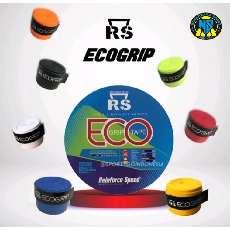 GRIP RAKET BADMINTON KARET BULAT TIPIS RS ECO GRIP