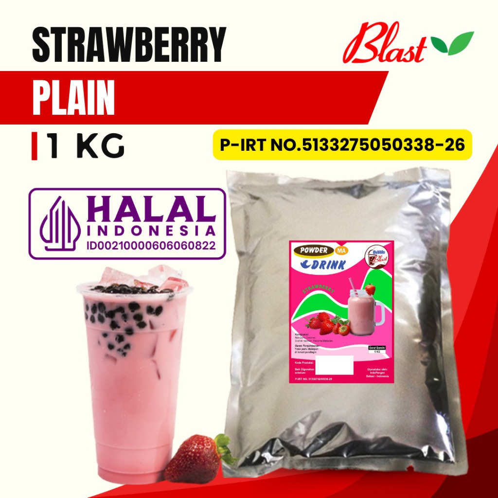 

Bubuk STRAWBERRY 1 KG - Bubuk Minuman Rasa Stroberi - Powder Drink Fruit