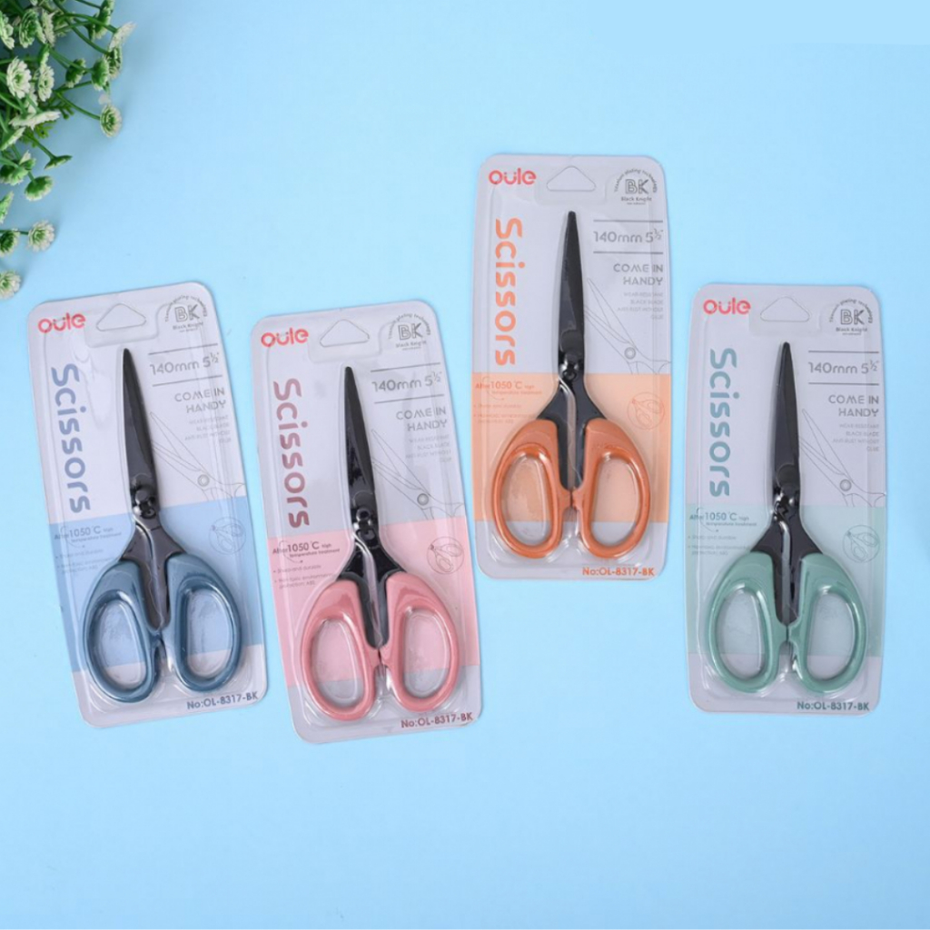 

1Pcs Gunting Stainless Steel Oule Scissors Retro OL 8317-BK - OL 8318-BK - OL 8319-BK - School and Children Scissors - Gunting Panmomo Oule - Titanium Coated