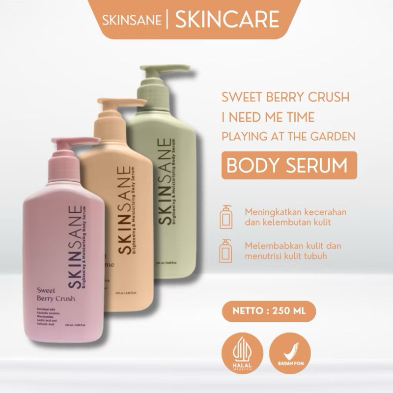 BODY SERUM SKINSANE LOTION MEMUTIHKAN KULIT BADAN BPOM DAN HALAL LOTION PENCERAH BRIGHTENING KULIT T