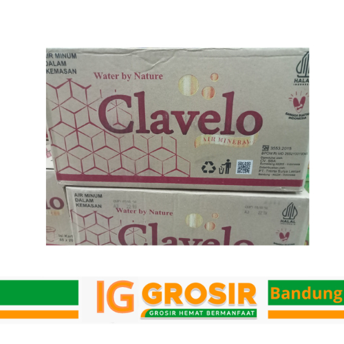 Clavelo Air Minum Kemasan Gelas 1 Dus Isi 48 Gelas