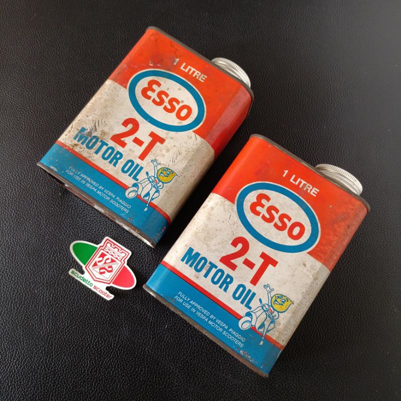 oli samping vespa esso 2T 1 liter masih segel original approved by piaggio