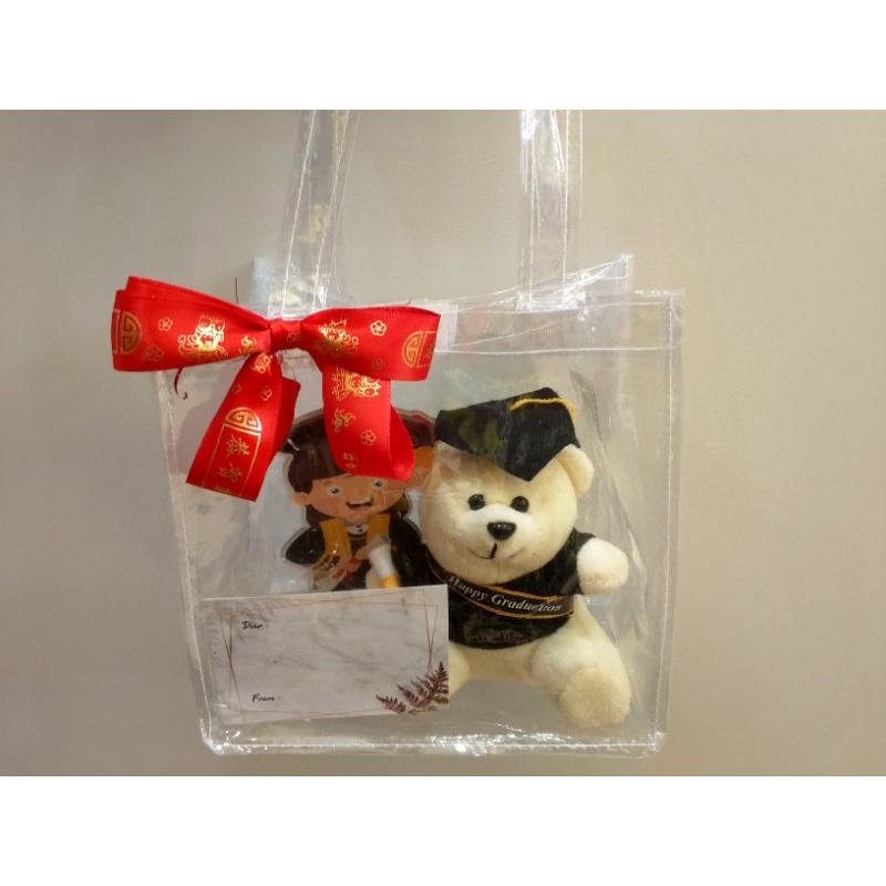 gift /paket wisuda boneka tas transparan